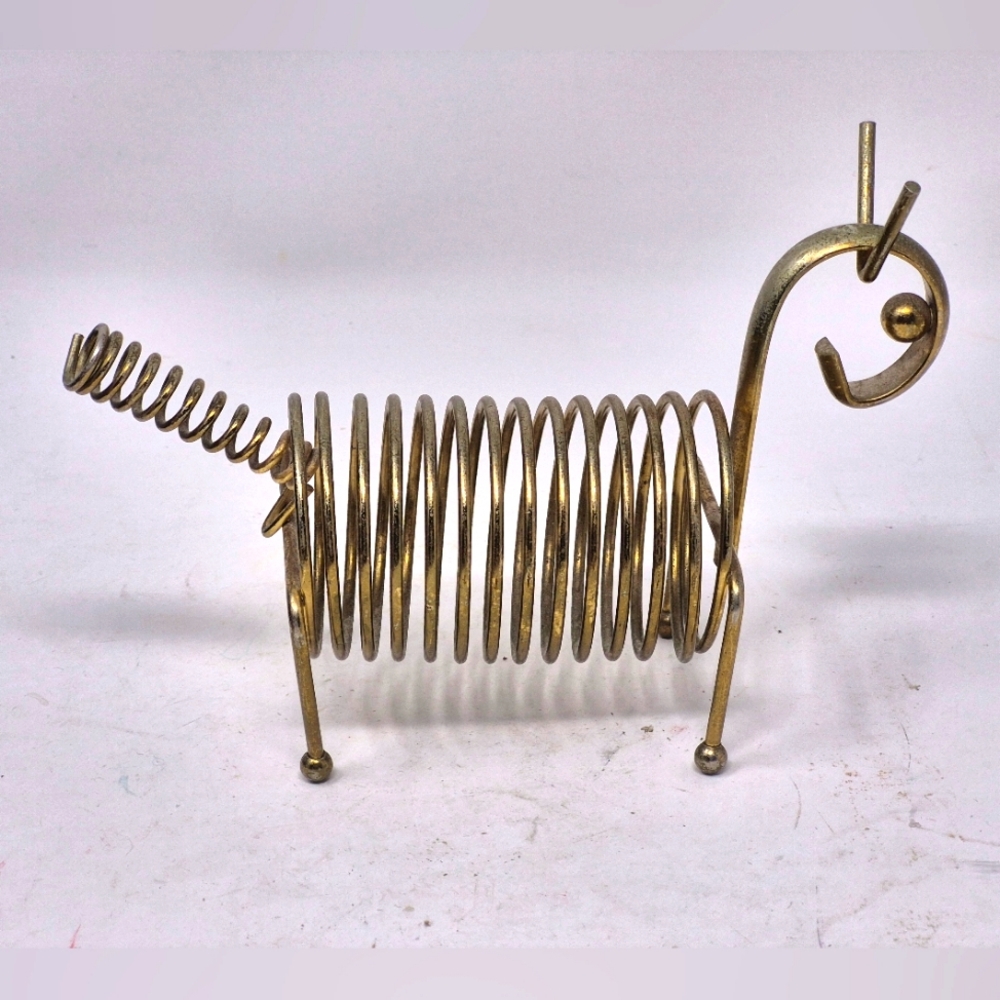 Vintage Brass Toned Snail? Wire Coil MCM Desk Organizer